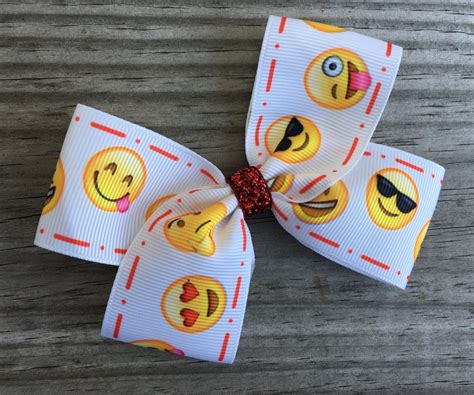 Emoji Bow / Emoji Hair Bow | Etsy