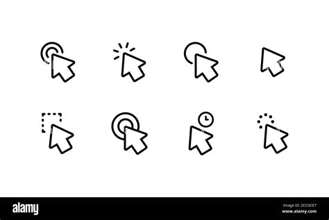 Mouse Cursor Icons Set Click Arrow Pointer Vector On Isolated White