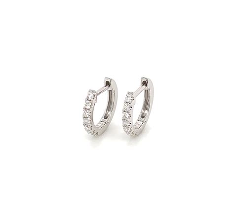 White Gold Diamond Huggie Earrings Minichiello Jewellers