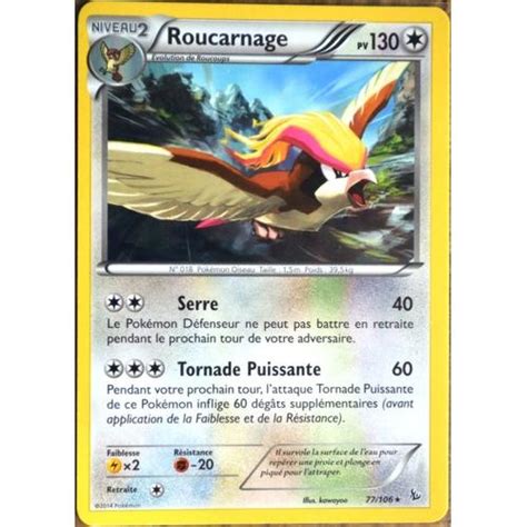 Carte Pokémon 77 106 Roucarnage 130 PV RARE Xy Étincelles NEUF FR