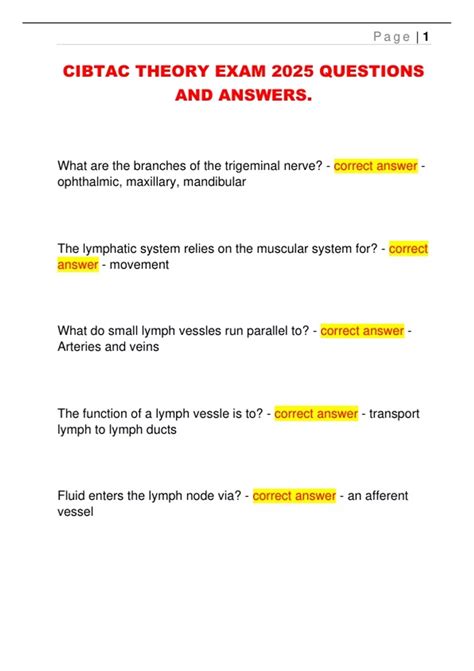 CIBTAC Theory Exam 2025 – Full Question & Answer Guide for Anatomy