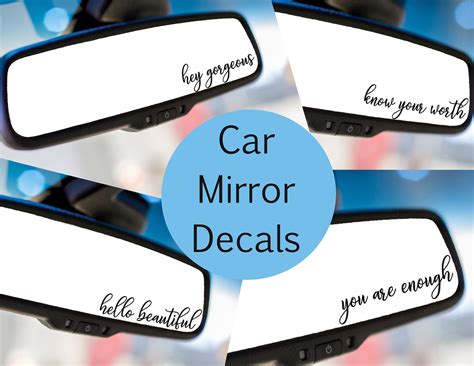 Car Mirror Decal Rear View Mirror Sticker Hello Gorgeous Sticker Hello