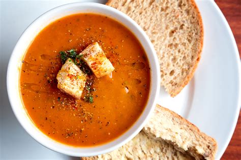 Tomato soup and croutons - Rising Tide Natural Market