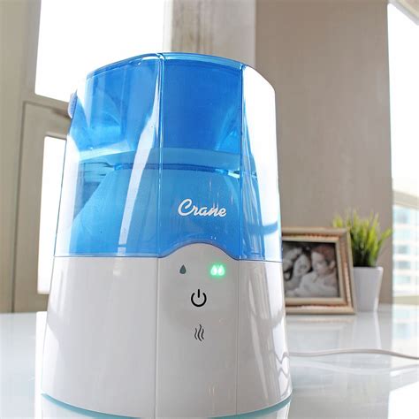 CRANE 0 5 Gal Warm Mist Humidifier With 2 Speed Settings Blue White EE