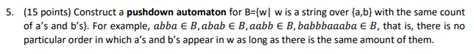 Solved Points Construct A Pushdown Automaton For Chegg