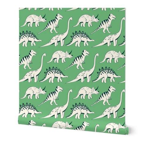 dinosaur parade - green Wallpaper | Green wallpaper, Wallpaper, Custom ...