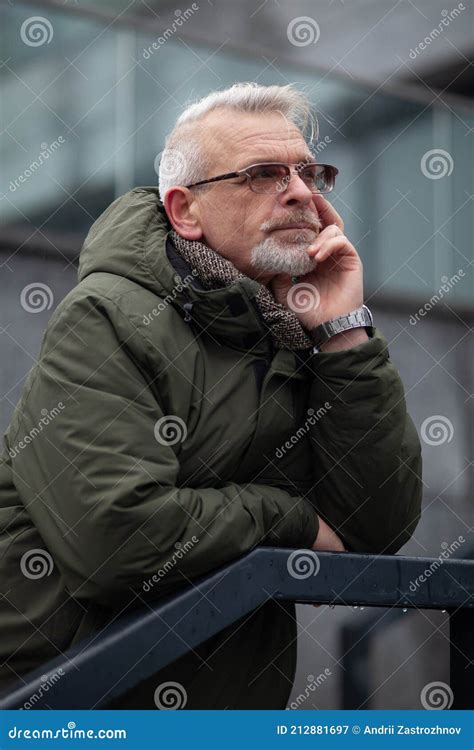 A Lonely Man Is Dreaming On The Street Age Problems Recalls Memories