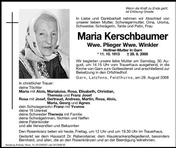 Traueranzeigen Von Maria Winkler Trauer Bz