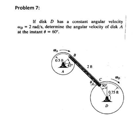 Problem 7 If Disk D Has A Constant Angular Velocity 2 Rads