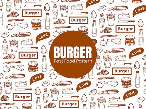 Premium Vector Burger Pattern