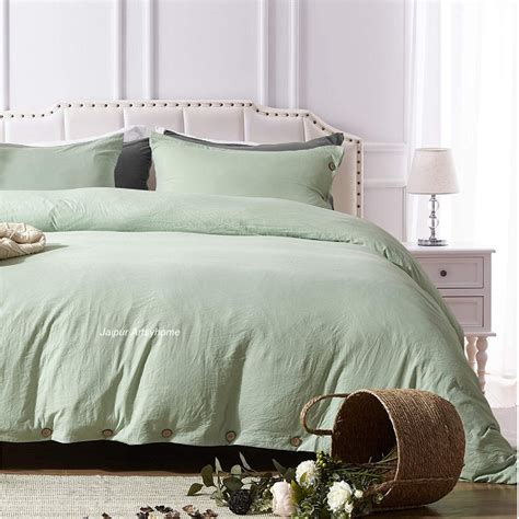 Sage Green Washed Cotton Duvet Cover Sage Green Duvet Cover Etsy Uk