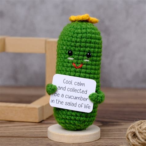 Crochet Positive Vegetable Cute Crochet Desk Decoration Carrot