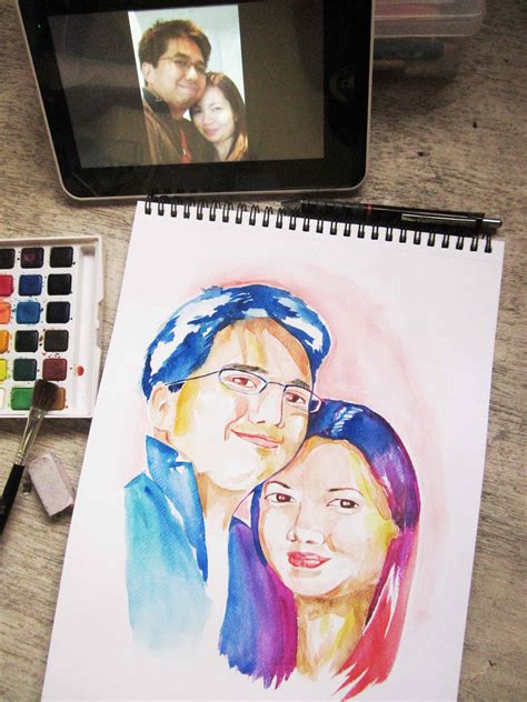 Watercolor Couple at PaintingValley.com | Explore collection of Watercolor Couple