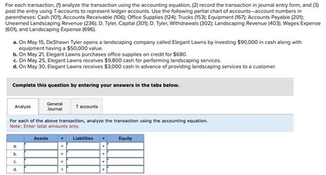 Solved For Each Transaction 1 Analyze The Tra SolutionInn