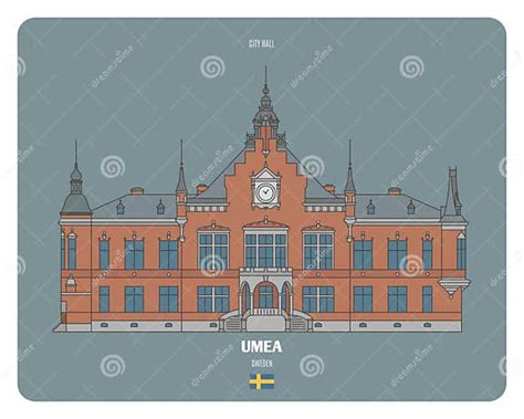 City Hall In Umea Sweden Stock Vector Illustration Of Famous 219588432