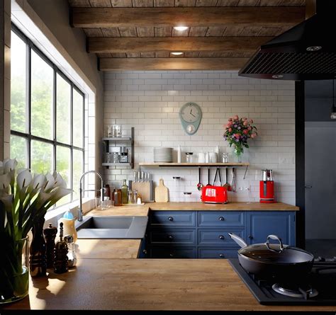 30 Beautiful Blue Kitchens To Brighten Your Day Blue Kitchen Interior