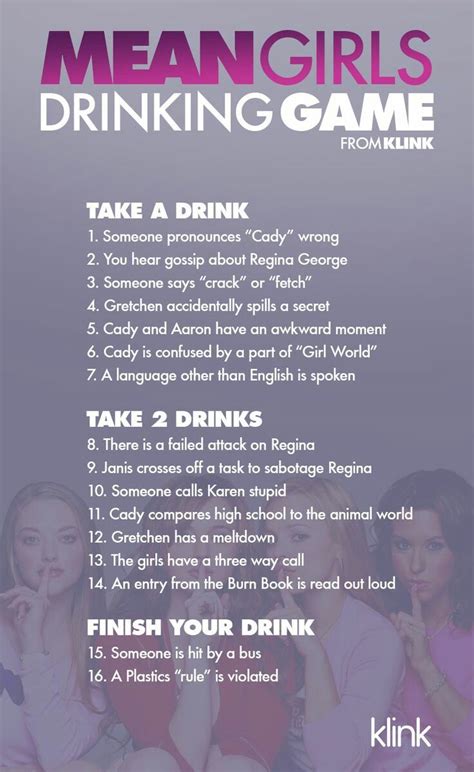 Mean Girls Drinking Game Poster