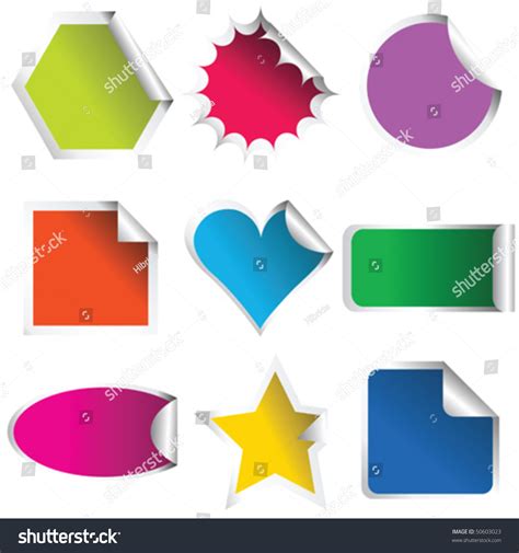 Colored Stickers In Different Shapes Stock Vector Illustration 50603023 ...