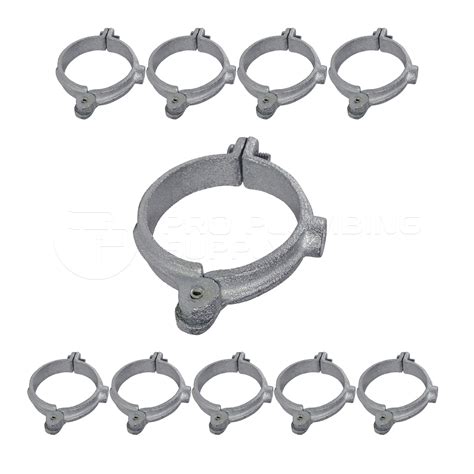 Highcraft Hinged Split Ring Pipe Hanger Galvanized Iron Clamp 10 Pack