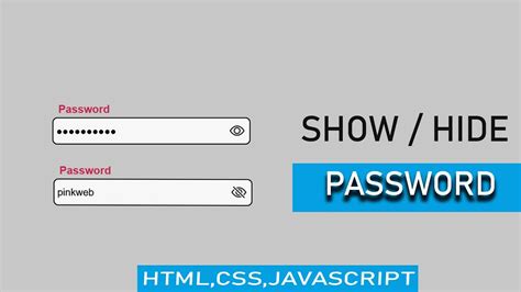 Show Hide Password Toggle With Javascript Password Toggle YouTube