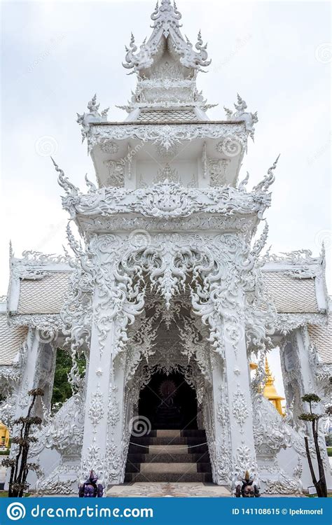 Thai Architecture at Wat Rong Khun, the White Temple, Chiang Rai ...