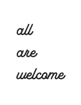 All are welcome (Poster) by Opto Math | TPT