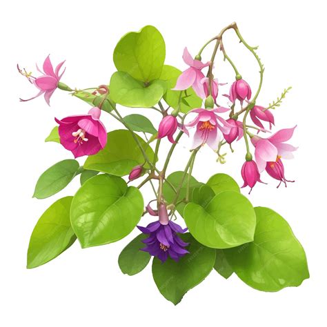 Premium Vector | Fuchsia Procumbens A Graceful Creeping Flower Vector