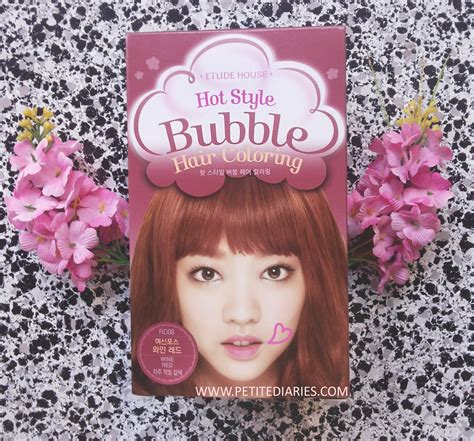 REVIEW ETUDE HOUSE HOT STYLE BUBBLE HAIR COLORING IN RD WINE RED PETITE DIARIES