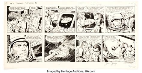 Dan Barry Flash Gordon Sunday Comic Strip Original Art Dated