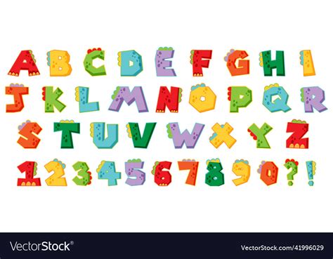 Font Design For English Alphabets And Numbers Vector Image