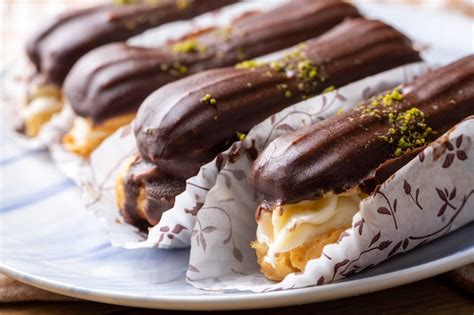 Premium Photo | Traditional french eclairs with chocolate.