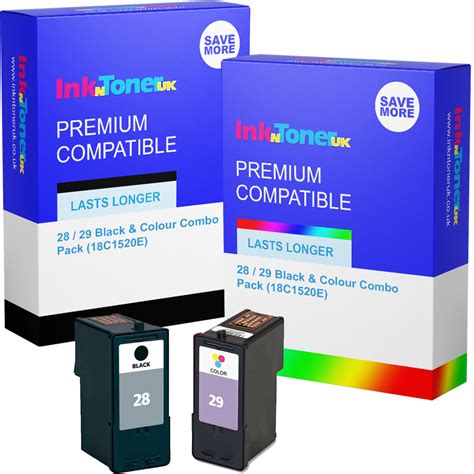 Premium Remanufactured Lexmark 28 29 Black Colour Combo Pack Ink