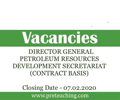 Director General Of Petroleum Resources Development Secretariat