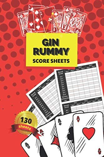 Gin Rummy Score Sheets Book 130 Large Score Sheet Pages For