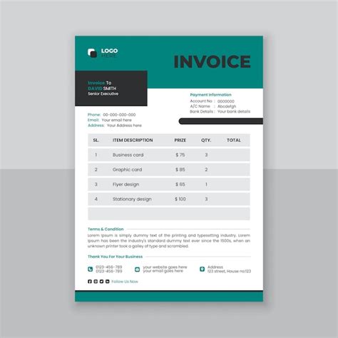 Premium Vector Vector Invoice Template Design