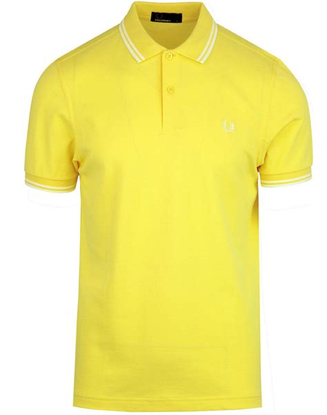 Fred Perry M3600 Mod Tipped Polo Shirt In Yellow