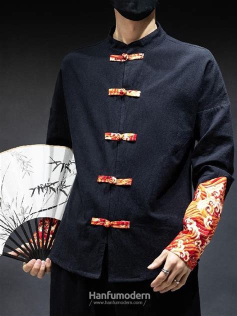 Chinese-Style-Tangzhuang-Long-Sleeve-Shirt - Hanfumodern