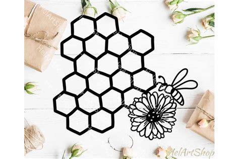 Honeycomb Honey Bee Svg