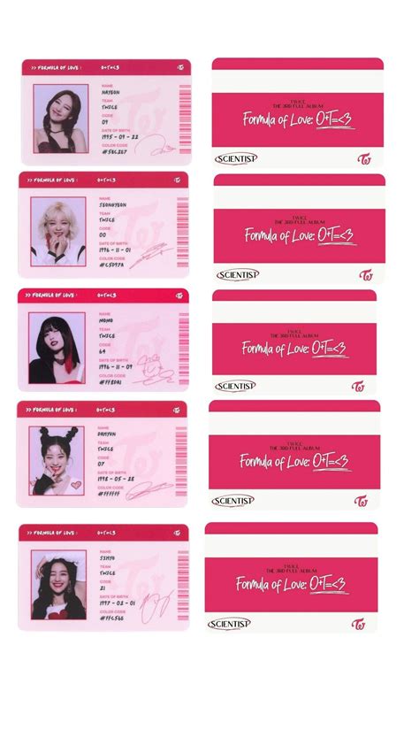 Twice Photocards Formula Of Love O T