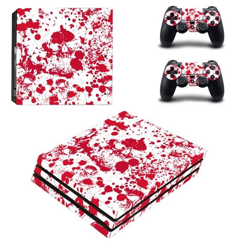 Red Color Decal PS4 PRO Skin Sticker Vinyl Decal PS4P Console And