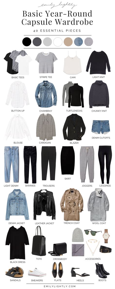 A Basic Year Round Capsule Wardrobe Emily Lightly