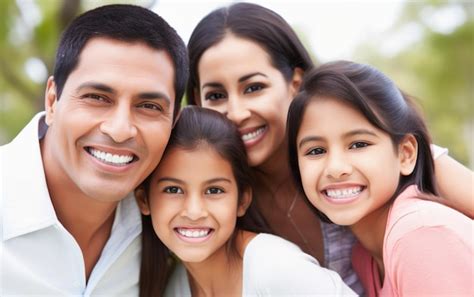 Una Familia Con Una Sonrisa En La Cara Foto Premium