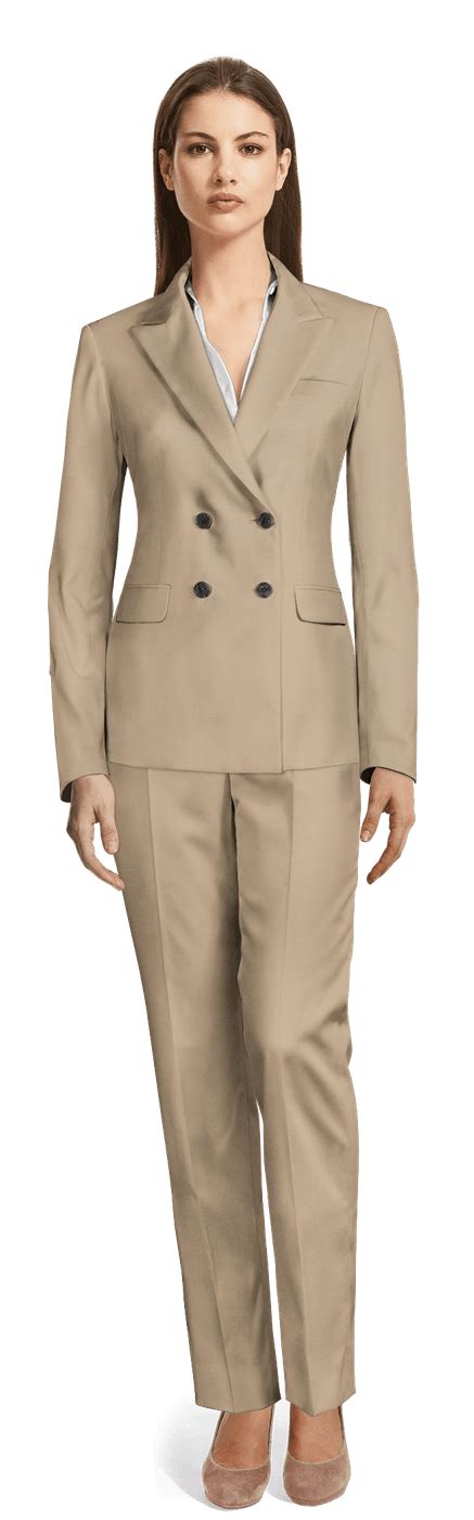 Dark Beige Double Breasted Pant Suit Sumissura