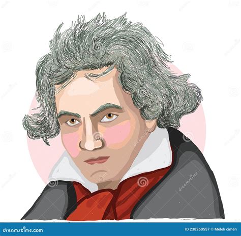Ritratti Vettoriali Di Ludwig Van Beethoven Famoso Illustrazione