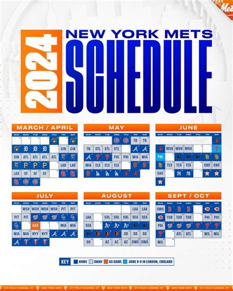 New York Mets 2024 Schedule Calendar Vitia Meriel