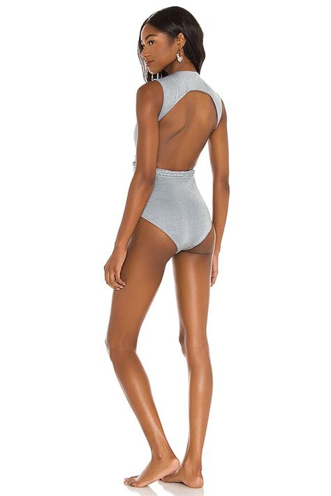 Revel Rey Avery One Piece Bikini In Slate Iridescent Revolve