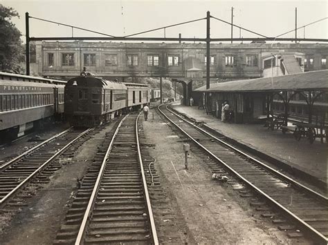 Trenton train station in 1953. The storage tracks and the low platform ...