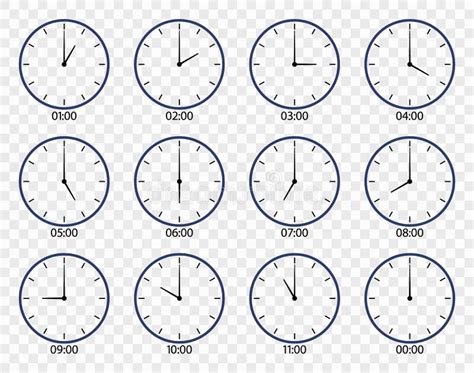 Clock Midnight Noon Stock Illustrations – 289 Clock Midnight Noon Stock ...