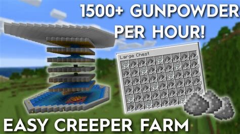 Minecraft Creeper Farm Easy 1500 Gunpowder Per Hour 1 16 1 15