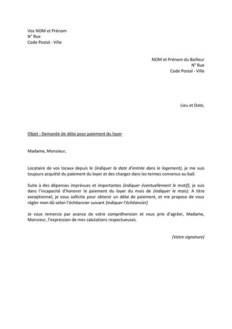 Lettre Demande De Delai De Paiement Loyer Financial Report Hot Sex